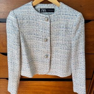 Zara tweed cropped jacket